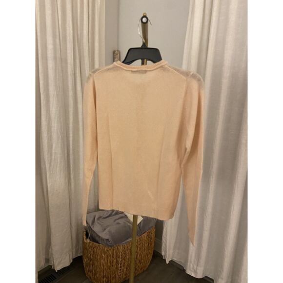 PALEO Ribbed cardigan with jeweled buttons in supersoft yarn. Soft Pink. - Picture 2 of 6